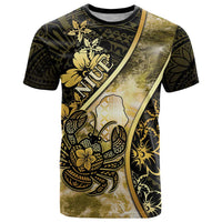 Personalised Niue T Shirt Niuean Crab Waves Style