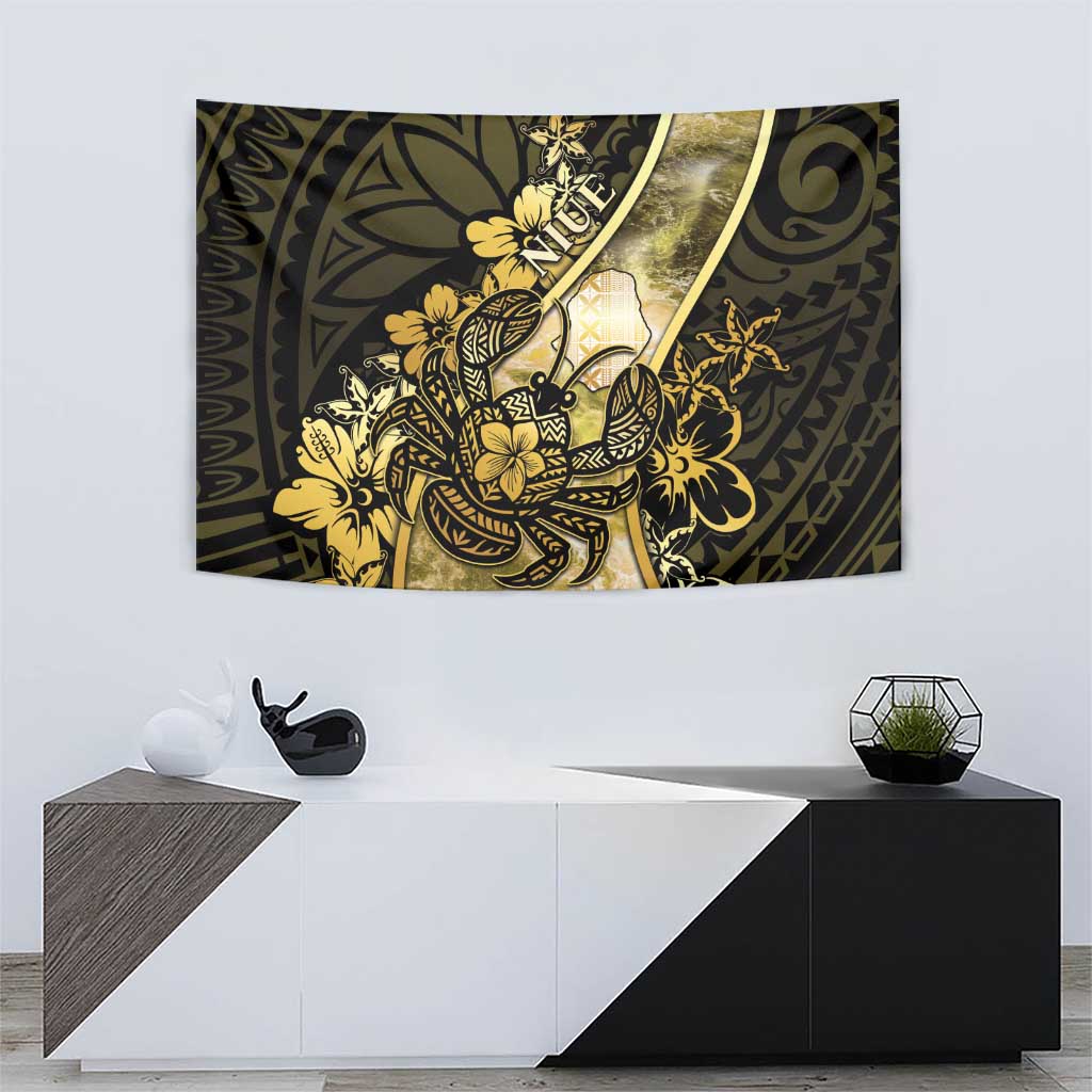 Niue Tapestry Niuean Crab Waves Style