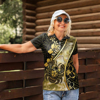 Personalised Niue Women Polo Shirt Niuean Crab Waves Style