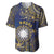 Personalised Nauru Baseball Jersey Hibiscus Polynesian Tribal Pattern