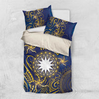 Nauru Bedding Set Hibiscus Polynesian Tribal Pattern