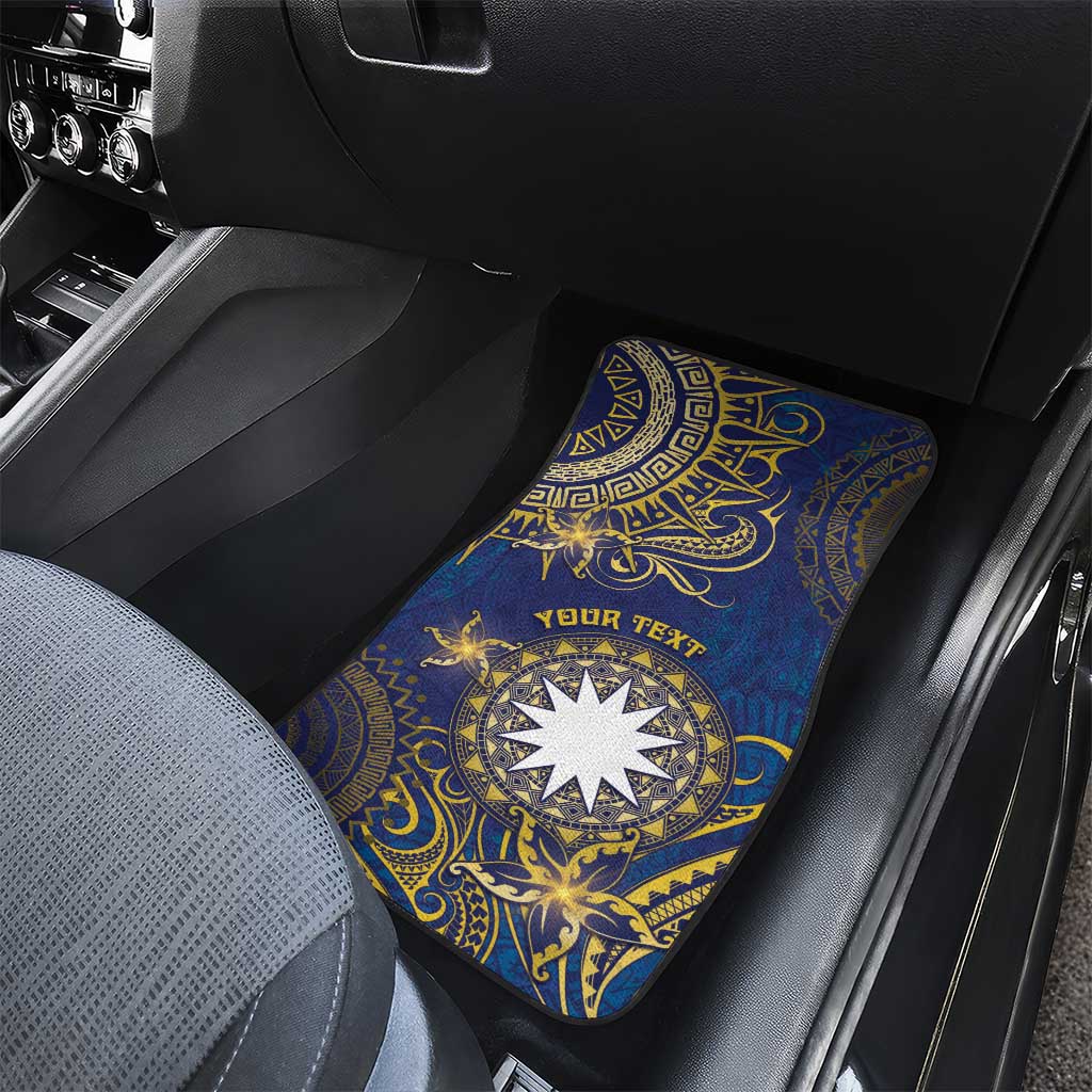 Nauru Car Mats Hibiscus Polynesian Tribal Pattern