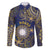 Personalised Nauru Family Matching Off The Shoulder Long Sleeve Dress and Hawaiian Shirt Hibiscus Polynesian Tribal Pattern