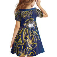 Personalised Nauru Family Matching Tank Maxi Dress and Hawaiian Shirt Hibiscus Polynesian Tribal Pattern