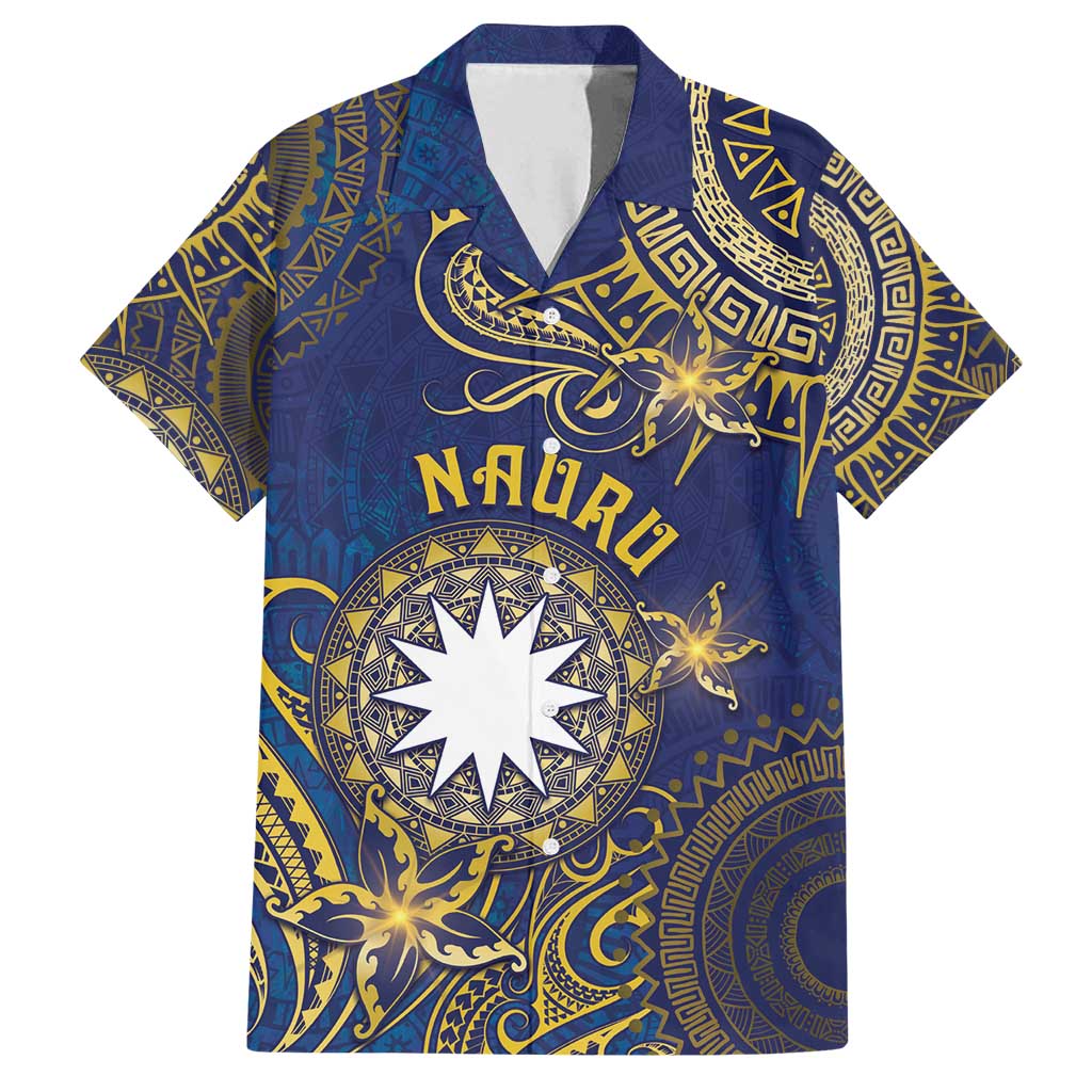Personalised Nauru Family Matching Tank Maxi Dress and Hawaiian Shirt Hibiscus Polynesian Tribal Pattern