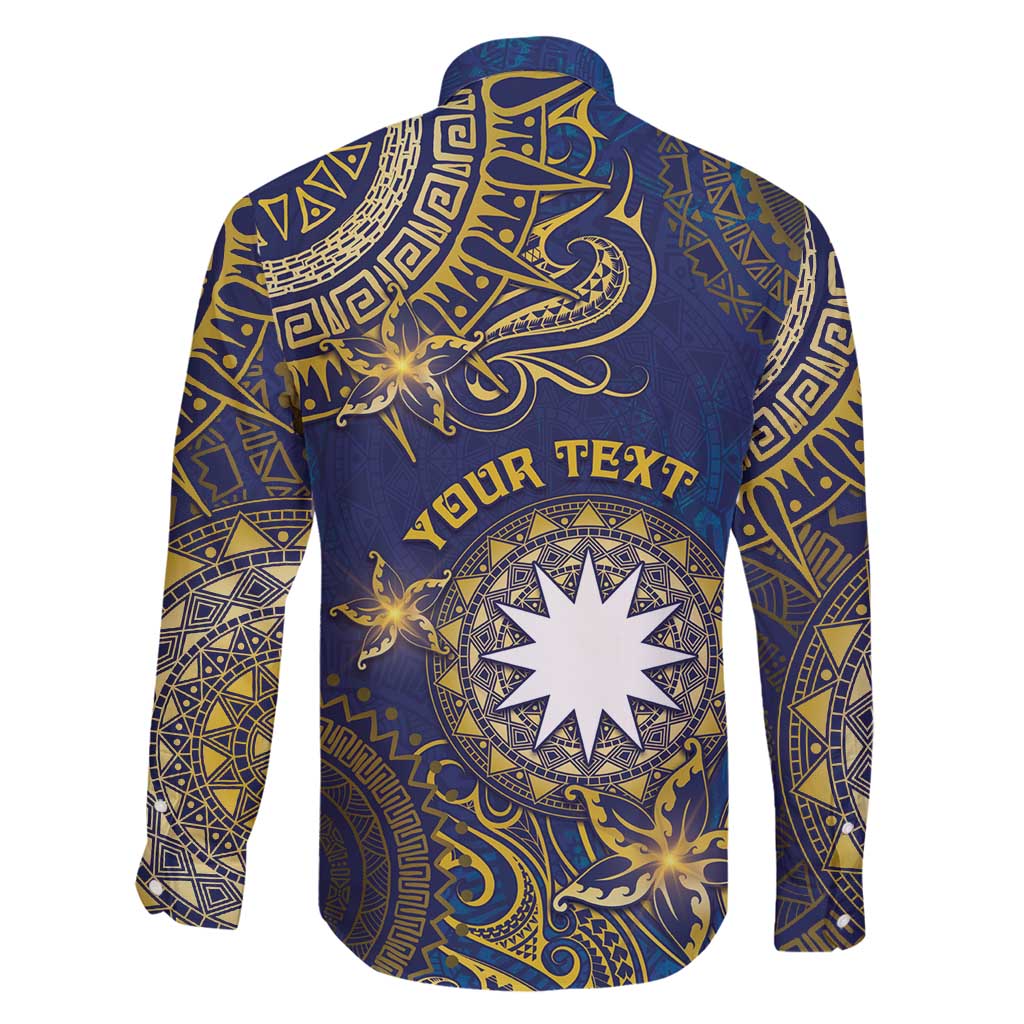 Personalised Nauru Family Matching Tank Maxi Dress and Hawaiian Shirt Hibiscus Polynesian Tribal Pattern