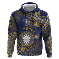Personalised Nauru Hoodie Hibiscus Polynesian Tribal Pattern