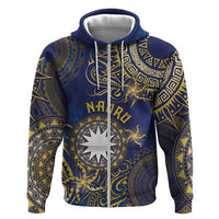 Personalised Nauru Hoodie Hibiscus Polynesian Tribal Pattern