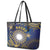 Nauru Leather Tote Bag Hibiscus Polynesian Tribal Pattern