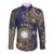 Personalised Nauru Long Sleeve Button Shirt Hibiscus Polynesian Tribal Pattern