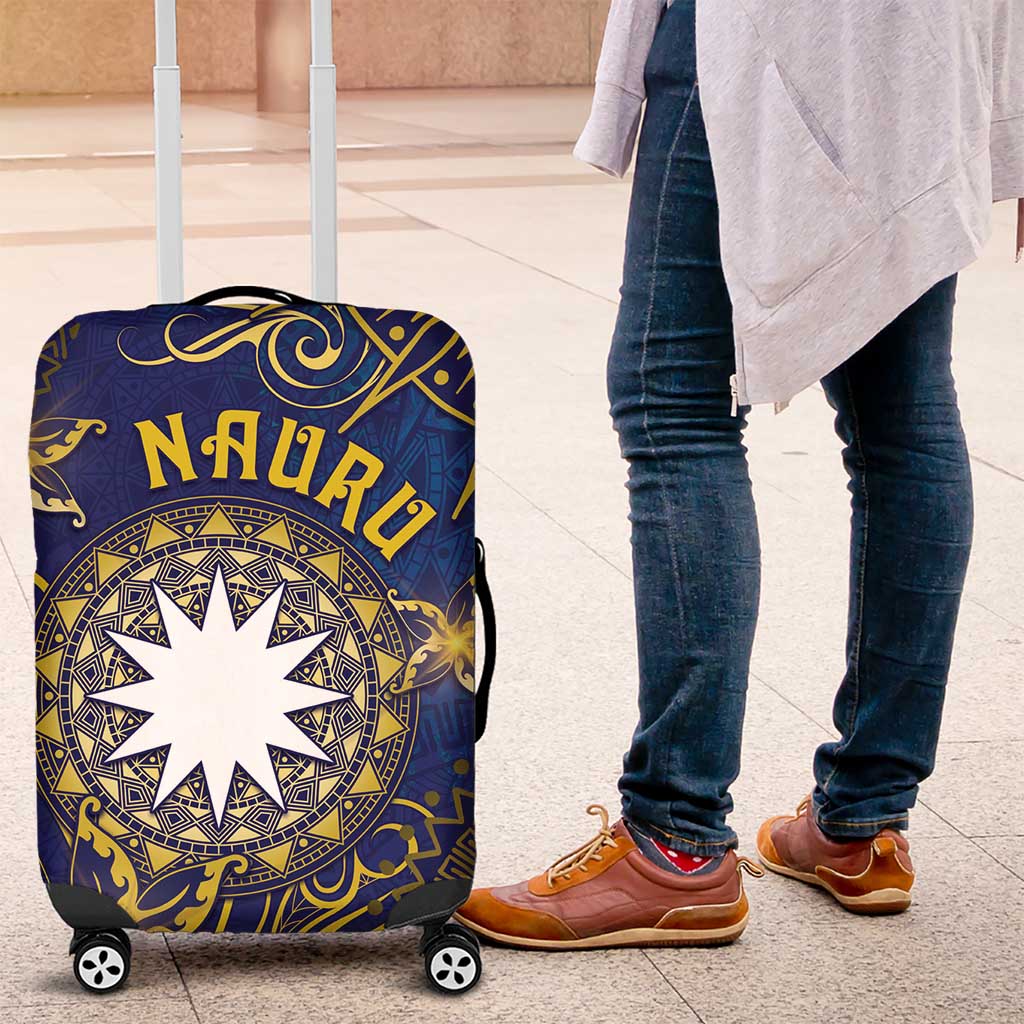 Nauru Luggage Cover Hibiscus Polynesian Tribal Pattern