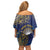 Personalised Nauru Off Shoulder Short Dress Hibiscus Polynesian Tribal Pattern