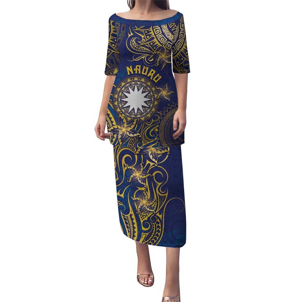 Personalised Nauru Puletasi Hibiscus Polynesian Tribal Pattern