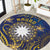 Nauru Round Carpet Hibiscus Polynesian Tribal Pattern