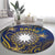 Nauru Round Carpet Hibiscus Polynesian Tribal Pattern
