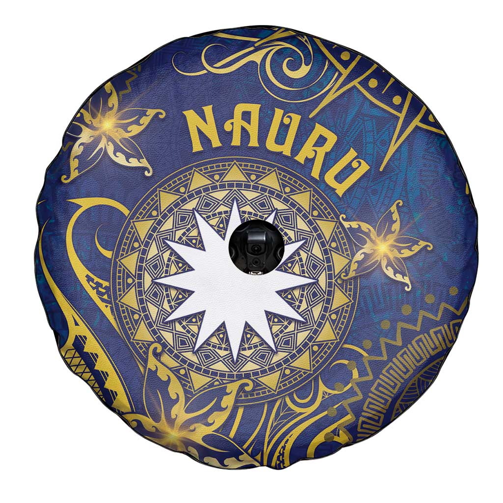Nauru Spare Tire Cover Hibiscus Polynesian Tribal Pattern