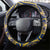 Nauru Steering Wheel Cover Hibiscus Polynesian Tribal Pattern