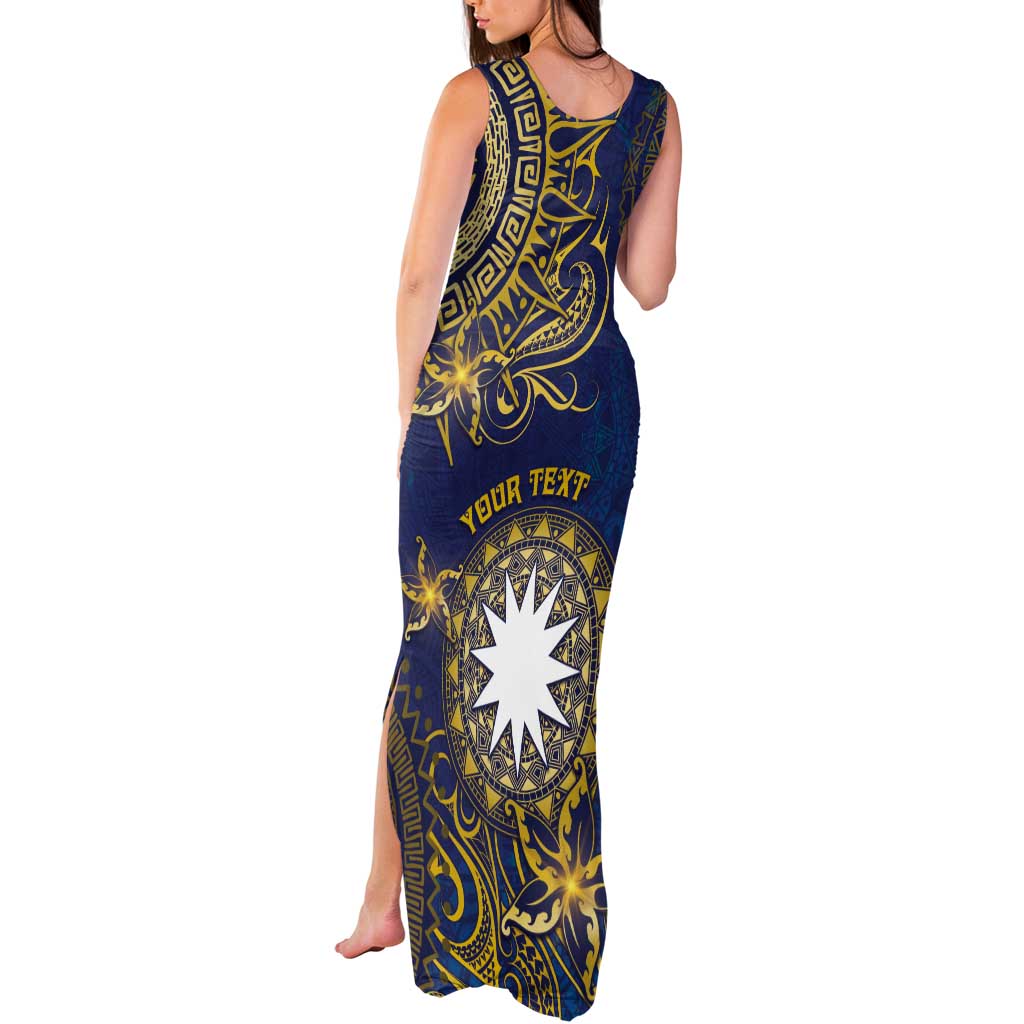 Personalised Nauru Tank Maxi Dress Hibiscus Polynesian Tribal Pattern