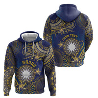 Personalised Nauru Zip Hoodie Hibiscus Polynesian Tribal Pattern