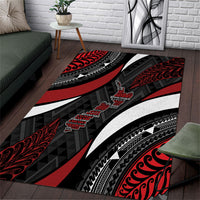 Aotearoa New Zealand Native Birds Map Area Rug Silver Fern Tribal Pattern