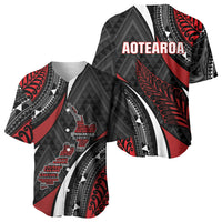 Aotearoa New Zealand Native Birds Map Baseball Jersey Silver Fern Tribal Pattern