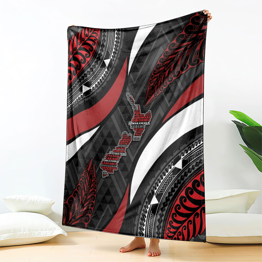 Aotearoa New Zealand Native Birds Map Blanket Silver Fern Tribal Pattern