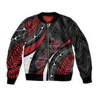 Aotearoa New Zealand Native Birds Map Bomber Jacket Silver Fern Tribal Pattern