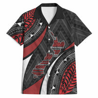 Aotearoa New Zealand Native Birds Map Hawaiian Shirt Silver Fern Tribal Pattern