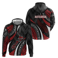Aotearoa New Zealand Native Birds Map Hoodie Silver Fern Tribal Pattern