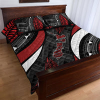 Aotearoa New Zealand Native Birds Map Quilt Bed Set Silver Fern Tribal Pattern