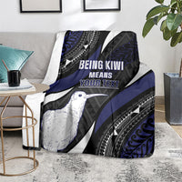Personalised New Zealand Kiwi Blanket Silver Fern Tribal Pattern