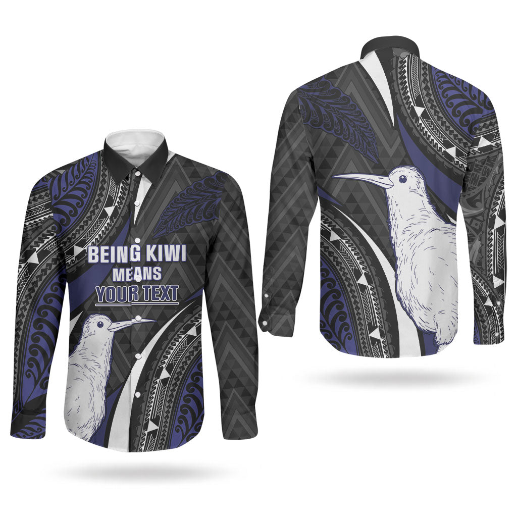 Personalised New Zealand Kiwi Couples Matching Off Shoulder Short Dress and Long Sleeve Button Shirt Silver Fern Tribal Pattern DT05 - Polynesian Pride