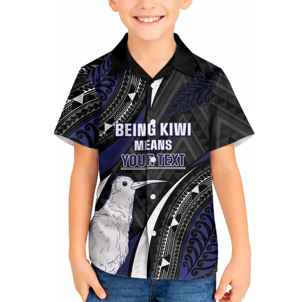 Personalised New Zealand Kiwi Hawaiian Shirt Silver Fern Tribal Pattern DT05 - Polynesian Pride
