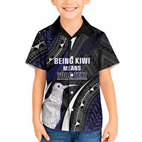 Personalised New Zealand Kiwi Hawaiian Shirt Silver Fern Tribal Pattern DT05 - Polynesian Pride