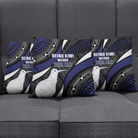 Personalised New Zealand Kiwi Pillow Cover Silver Fern Tribal Pattern