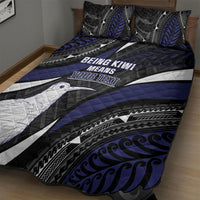 Personalised New Zealand Kiwi Quilt Bed Set Silver Fern Tribal Pattern