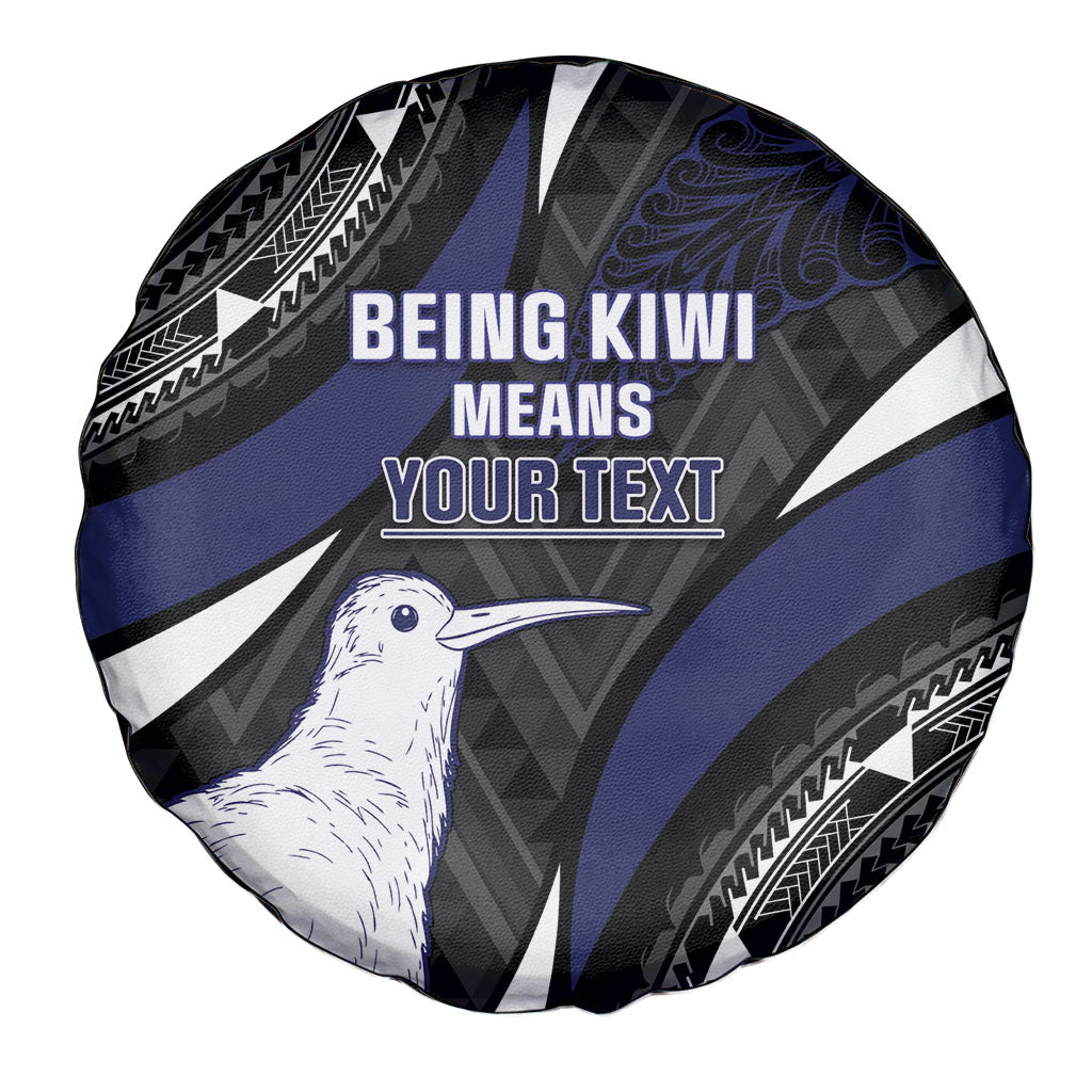 Personalised New Zealand Kiwi Spare Tire Cover Silver Fern Tribal Pattern DT05 - Polynesian Pride