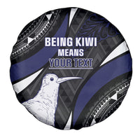 Personalised New Zealand Kiwi Spare Tire Cover Silver Fern Tribal Pattern DT05 - Polynesian Pride