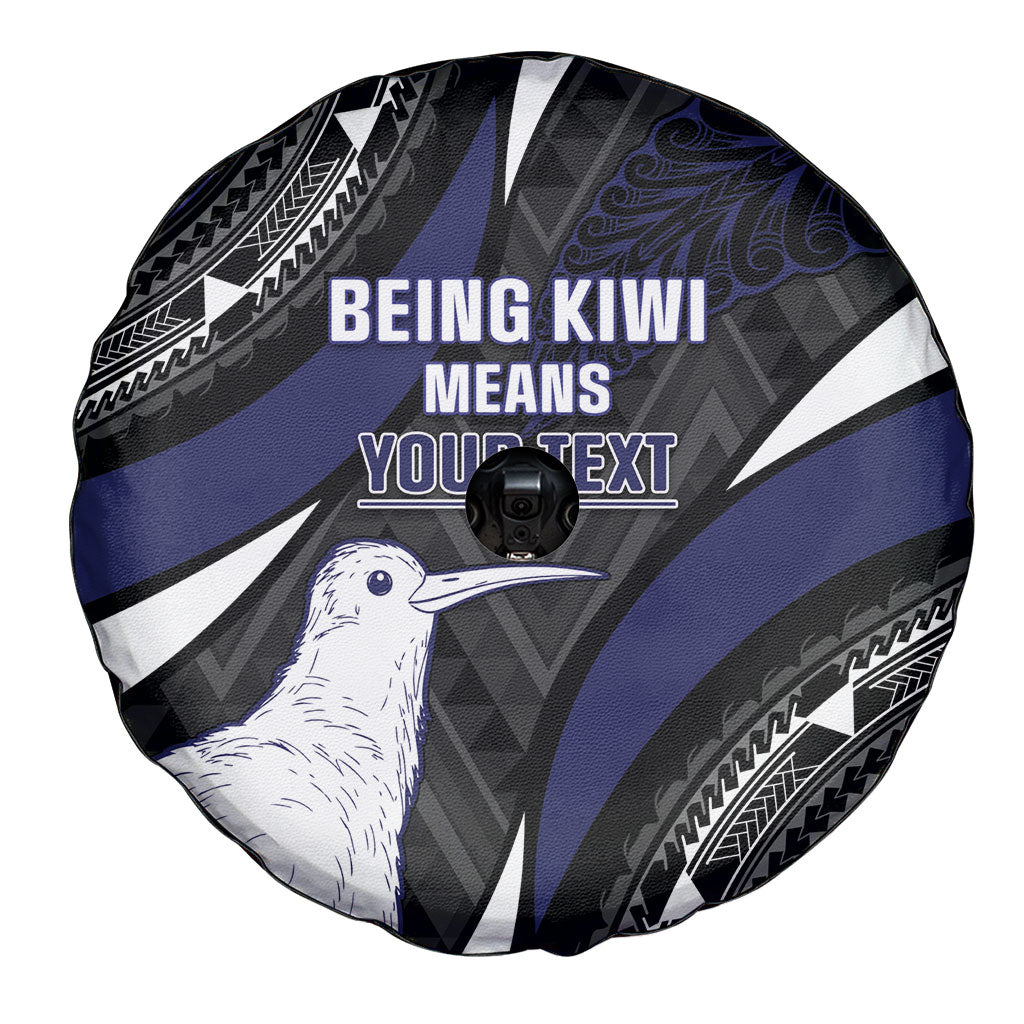 Personalised New Zealand Kiwi Spare Tire Cover Silver Fern Tribal Pattern DT05 - Polynesian Pride