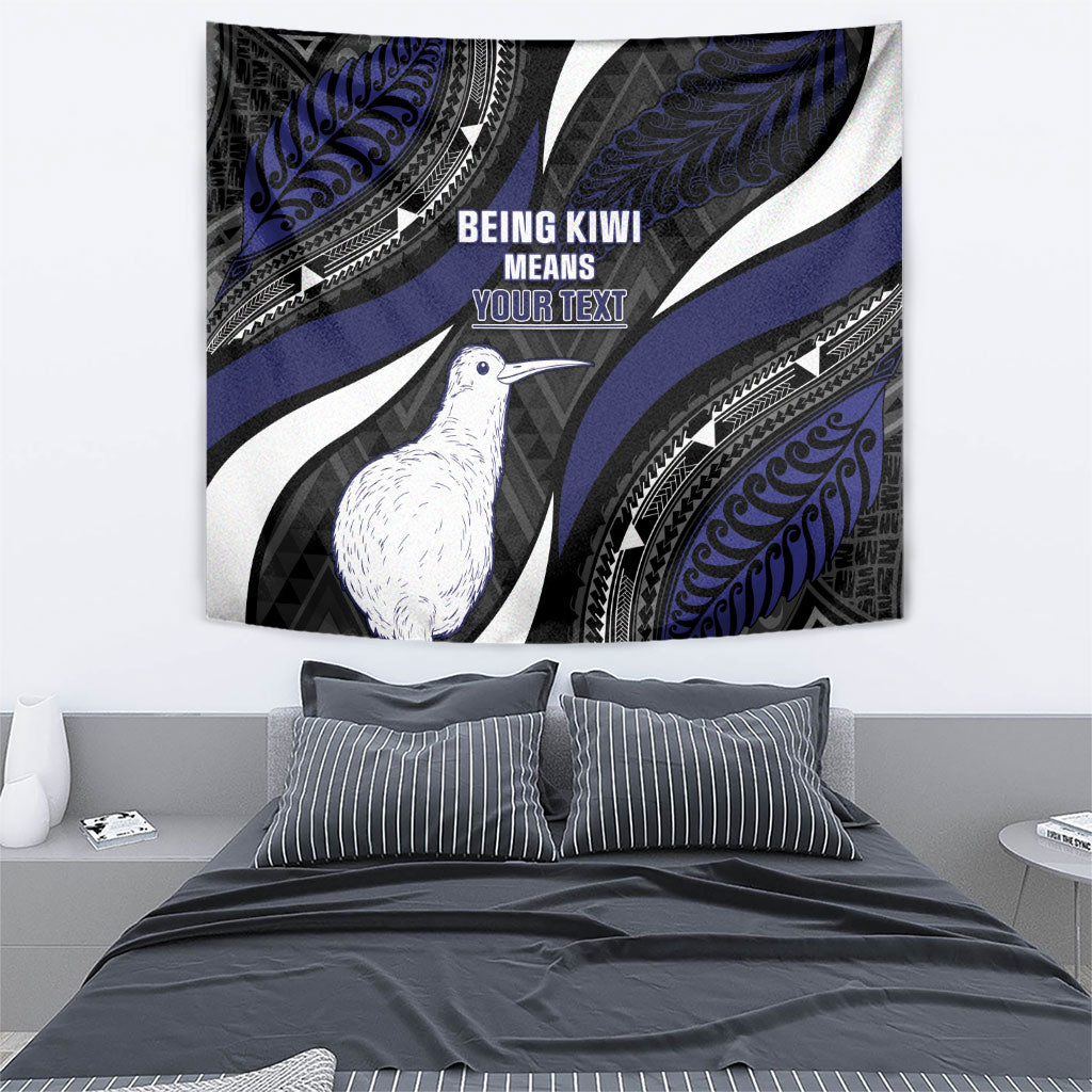 Personalised New Zealand Kiwi Tapestry Silver Fern Tribal Pattern