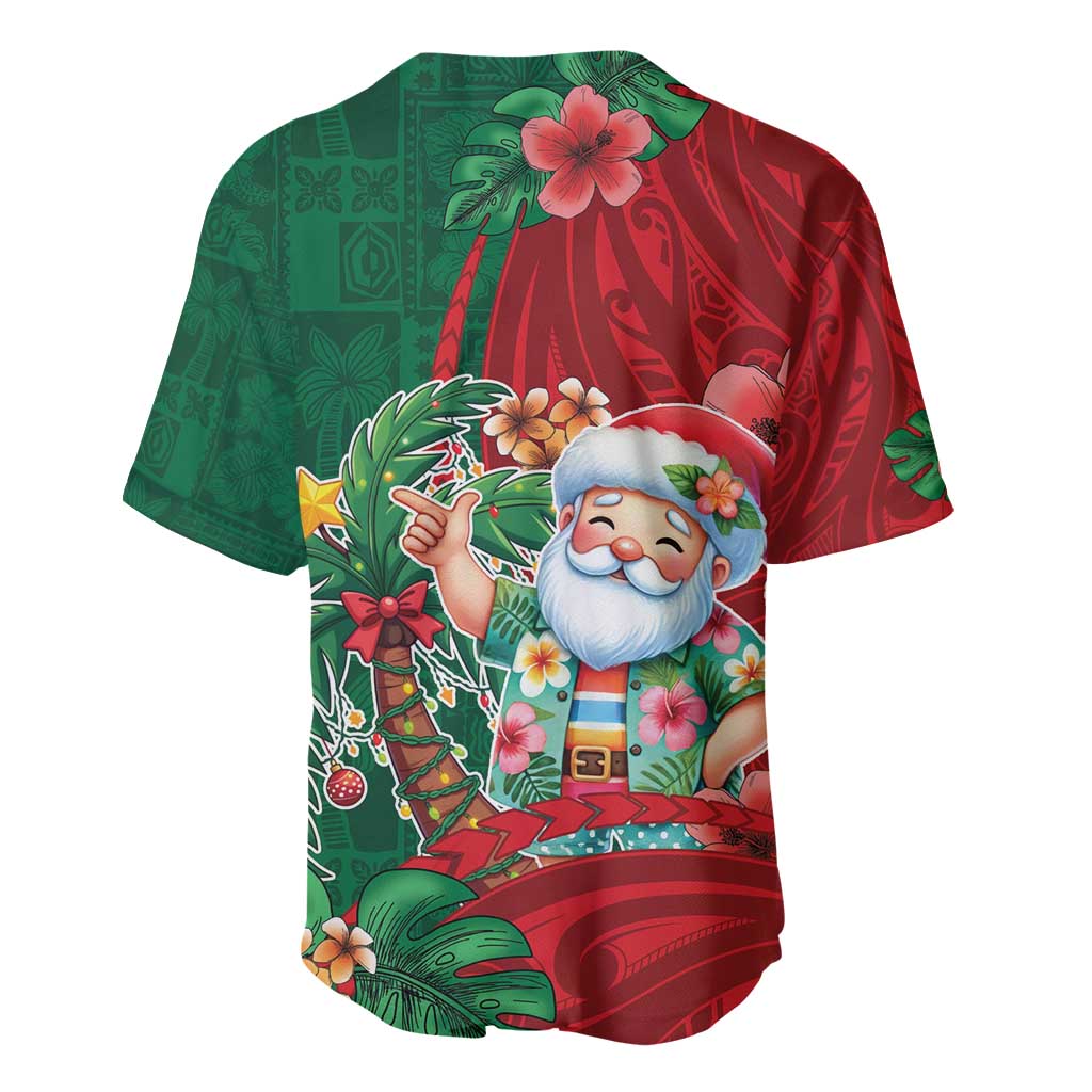 Hawaii Christmas Baseball Jersey Mele Kalikimaka Funny Hawaiian Santa - Polynesian Pride