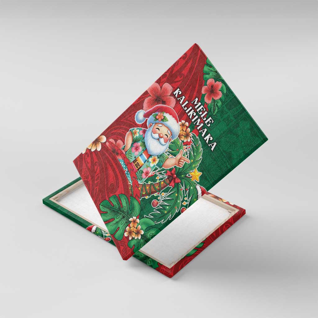 Hawaii Christmas Canvas Wall Art Mele Kalikimaka Funny Hawaiian Santa - Polynesian Pride