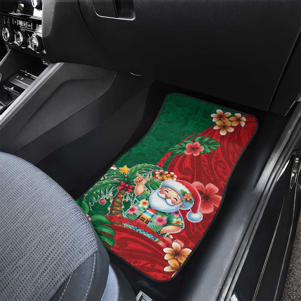 Hawaii Christmas Car Mats Mele Kalikimaka Funny Hawaiian Santa - Polynesian Pride