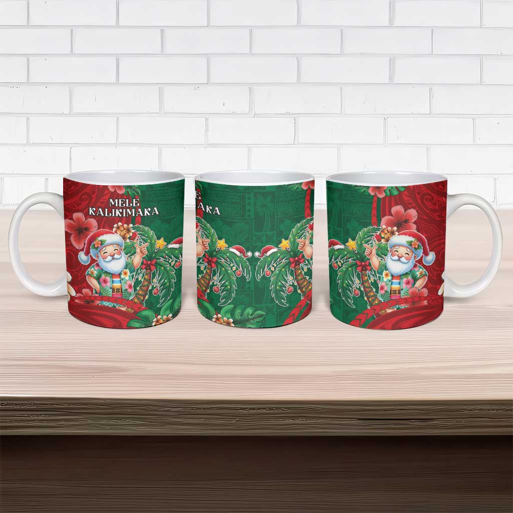 Hawaii Christmas Ceramic Mug Mele Kalikimaka Funny Hawaiian Santa - Polynesian Pride