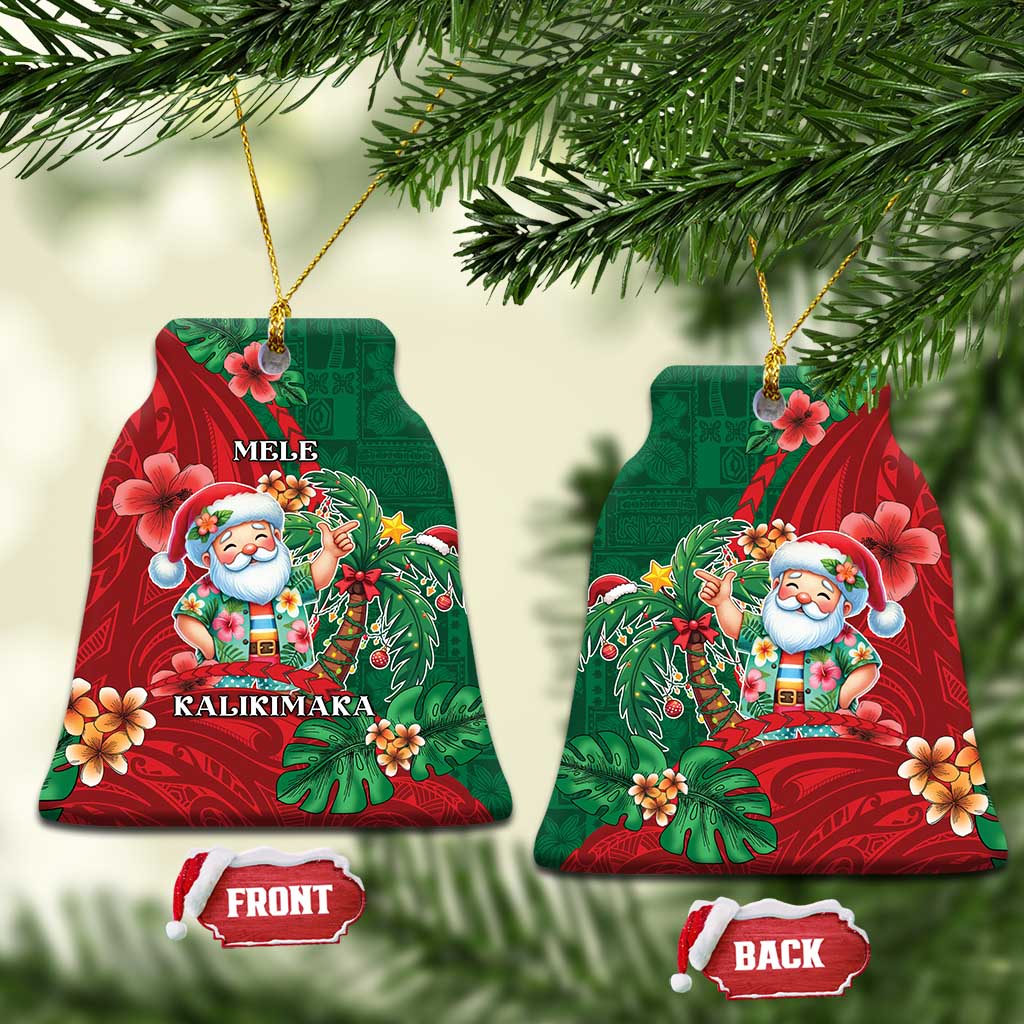 Hawaii Christmas Ceramic Ornament Mele Kalikimaka Funny Hawaiian Santa - Polynesian Pride