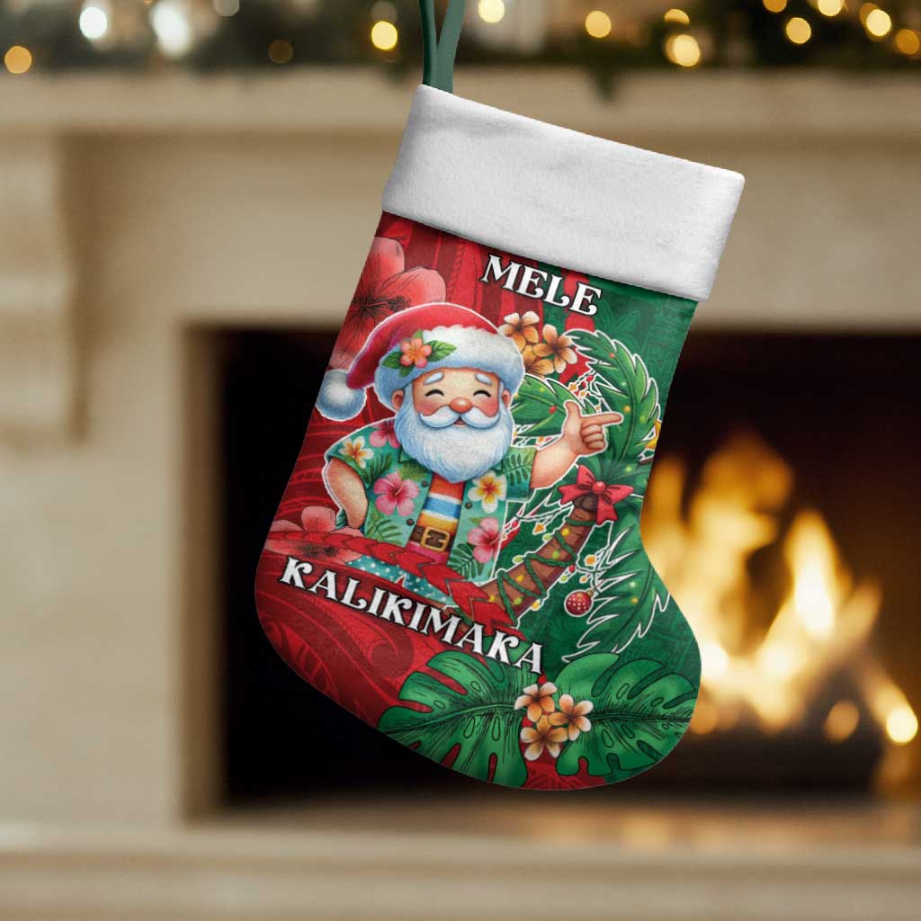Hawaii Christmas Stocking Mele Kalikimaka Funny Hawaiian Santa - Polynesian Pride