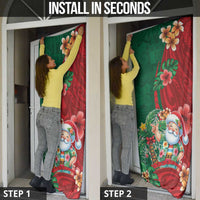 Hawaii Christmas Door Cover Mele Kalikimaka Funny Hawaiian Santa - Polynesian Pride