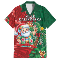Hawaii Christmas Family Matching Off The Shoulder Long Sleeve Dress and Hawaiian Shirt Mele Kalikimaka Funny Hawaiian Santa - Polynesian Pride