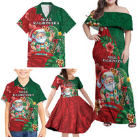 Hawaii Christmas Family Matching Off Shoulder Maxi Dress and Hawaiian Shirt Mele Kalikimaka Funny Hawaiian Santa - Polynesian Pride