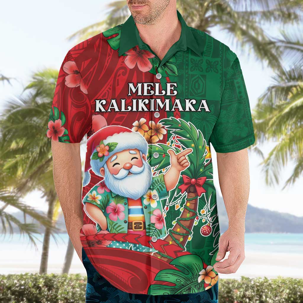 Hawaii Christmas Hawaiian Shirt Mele Kalikimaka Funny Hawaiian Santa - Polynesian Pride